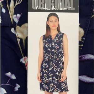 Nicole Miller Blue floral dress size XXL NWT